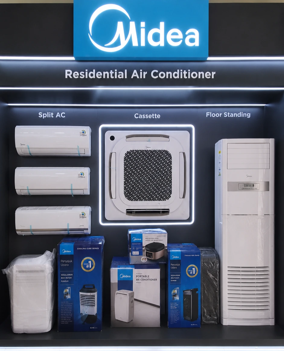 Showcase AC Midea original di showroom Radja AC