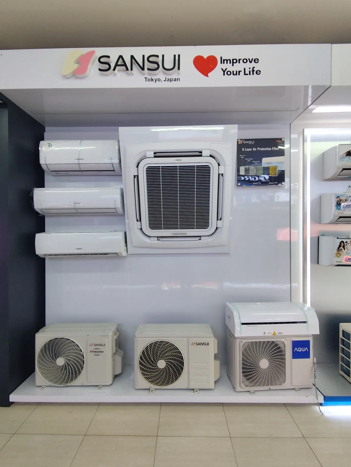 Showcase AC Sansui original di showroom Radja AC